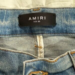 Amiri MX1 Distressed Skinny Jeans – Light Indigo